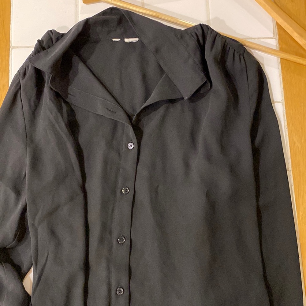 Large button up black long sleeve